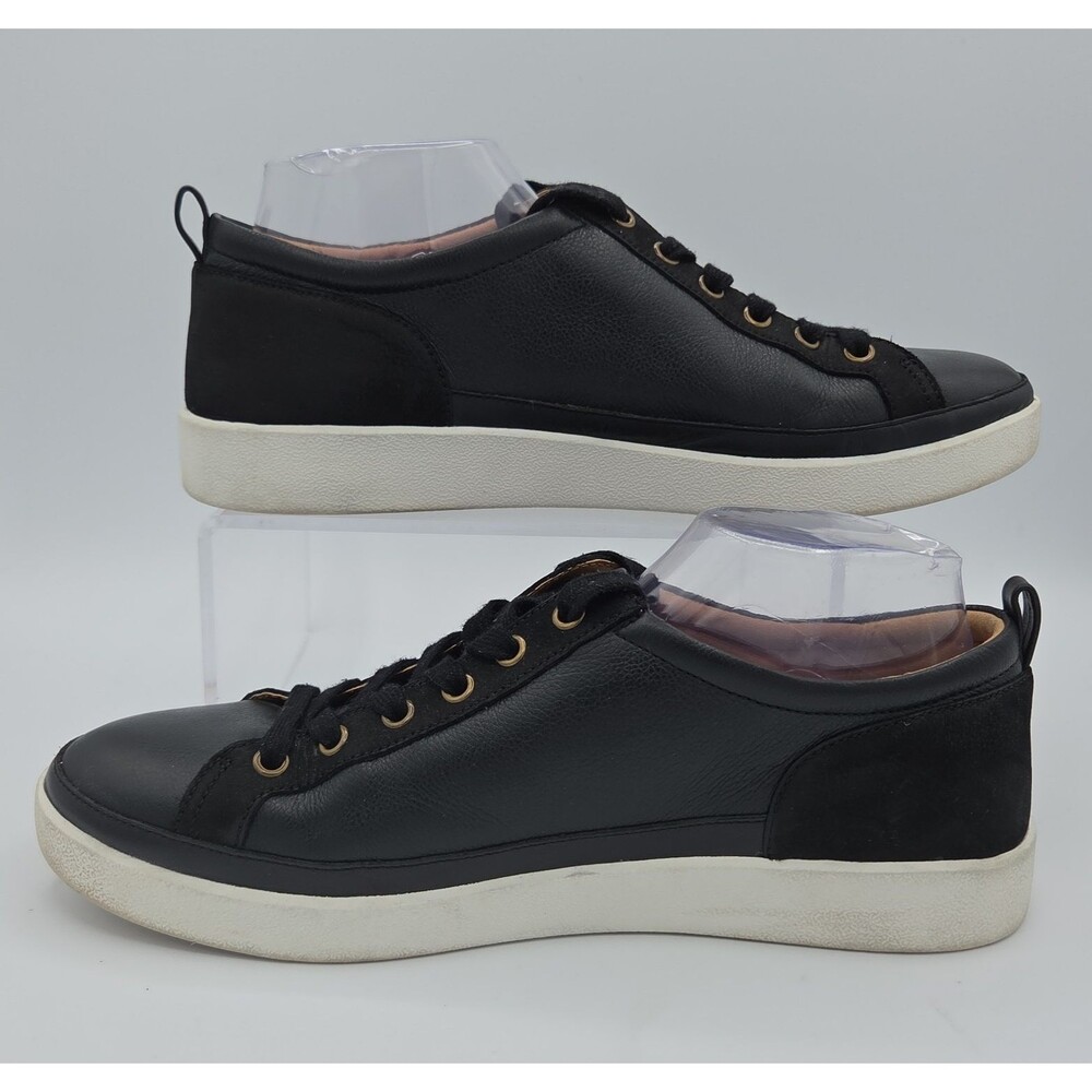 Vionic Winny Lace Up Sneakers Onyx Black Leather Walking Shoes Womens Size 11 - Picture 2 of 8